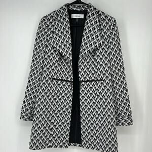 Jones New York Black & White Chevron Pattern Blazer Size 2